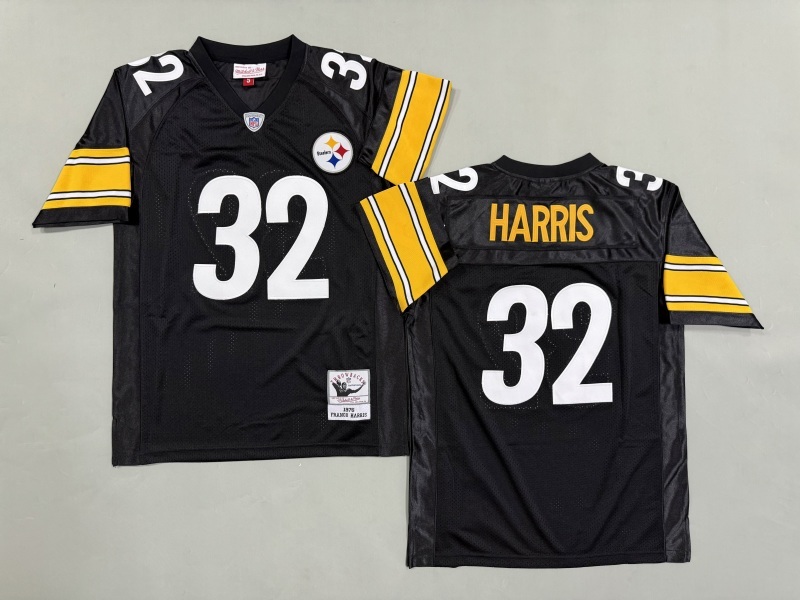 Men 2025 Pittsburgh Steelers #32 Harris black Throwback Limited NFL Jersey style 002->pittsburgh steelers->NFL Jersey